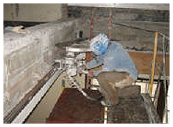 Worker Wall Sawing